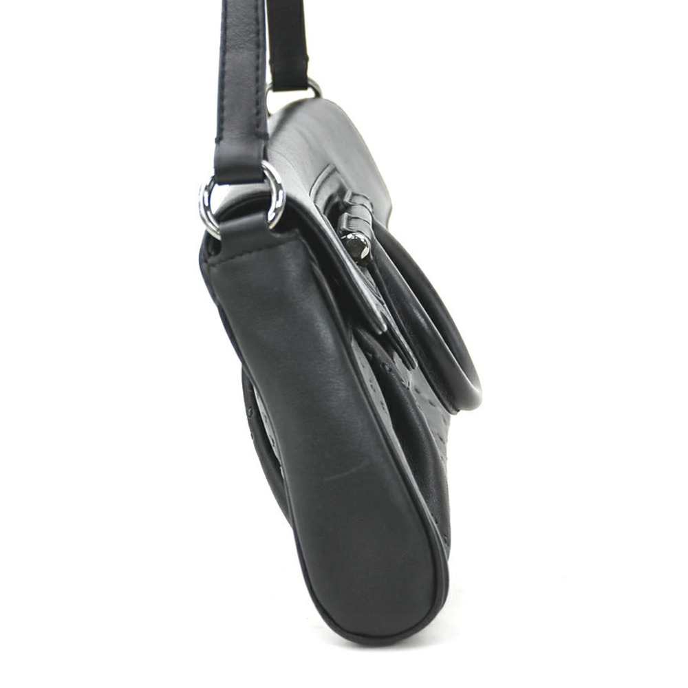 Salvatore Ferragamo leather shoulder bag black Gancini Black